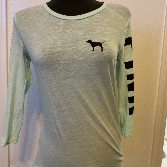 PINK Victoria's Secret Tops - Victoria’s Secret Pink Mint Long Sleeve